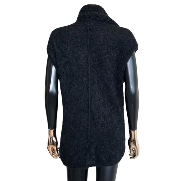 ❄️ Holistia Alpaca Blend Vest Large – Black Shawl Collar Zip Fall Winter ❄️ - Picture 6 of 12